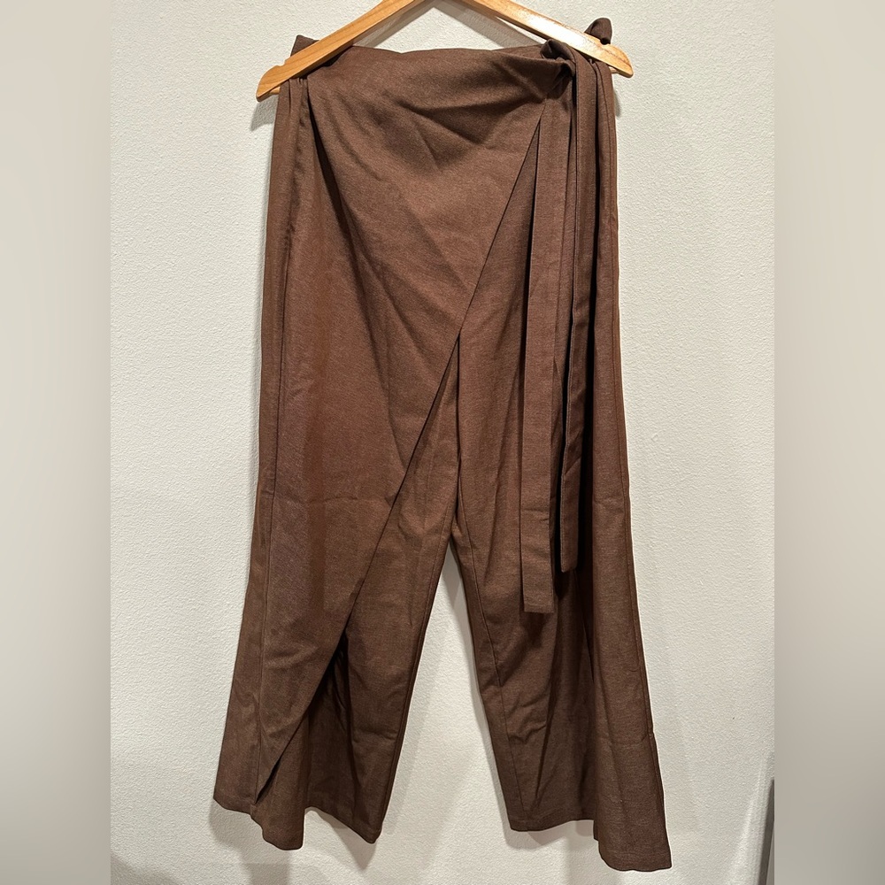 Commense Asymmetric Wrap Wide-Leg Pants - Picture 3 of 6